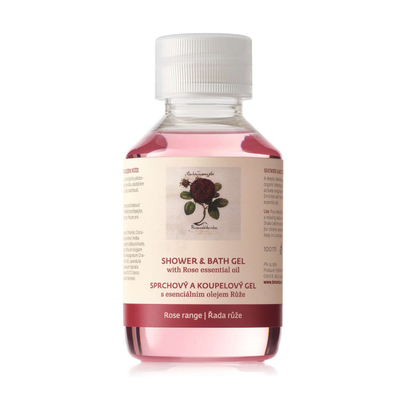 Sprchový a koupelový gel s esenciálním olejem růže