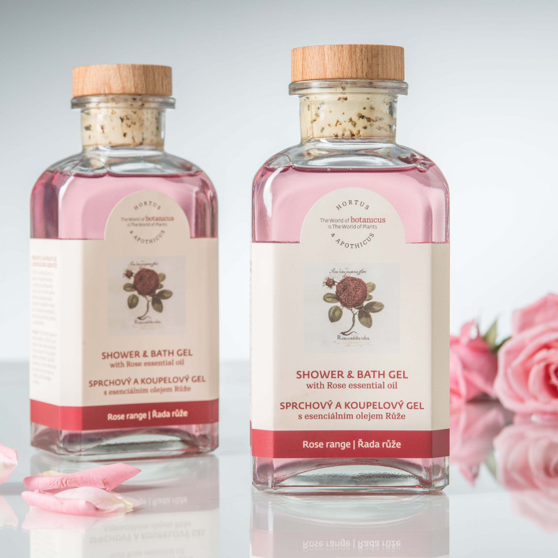 Sprchový a koupelový gel s esenciálním olejem růže