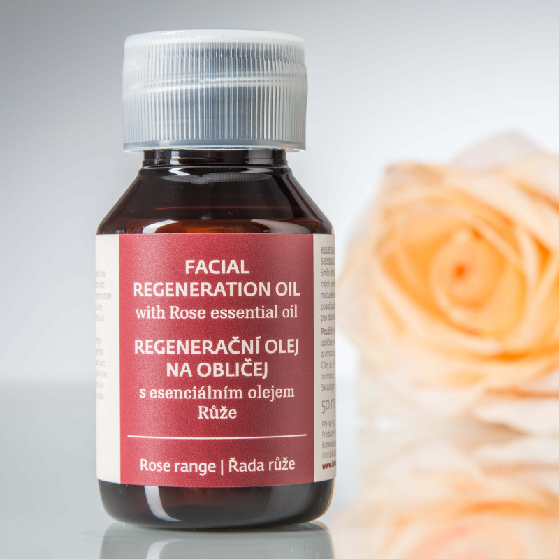 Regenerační olej na obličej s esenciálním olejem růže